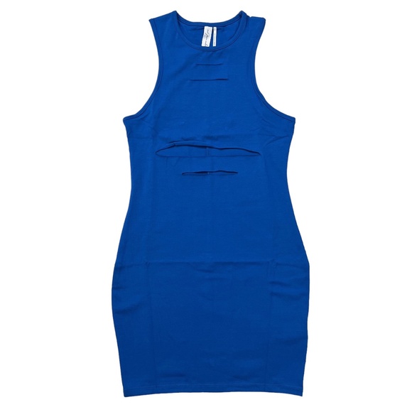 Urban Outfitters Slashed Mini Dress Blue XS - Picture 2 of 12